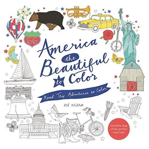 Cover of America the Beautiful to Color: Road Trip Adventures to Color
