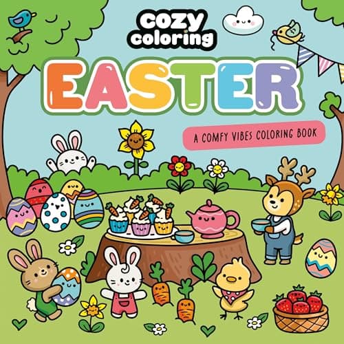 Cover of Easter: A Comfy Vibes Coloring Book (Cozy Coloring)