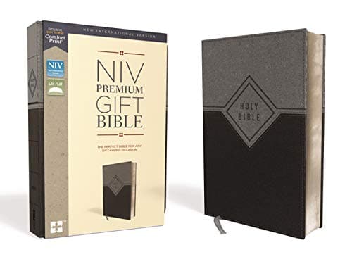Cover of NIV Premium Gift Bible (Black/Grey Leathersoft)