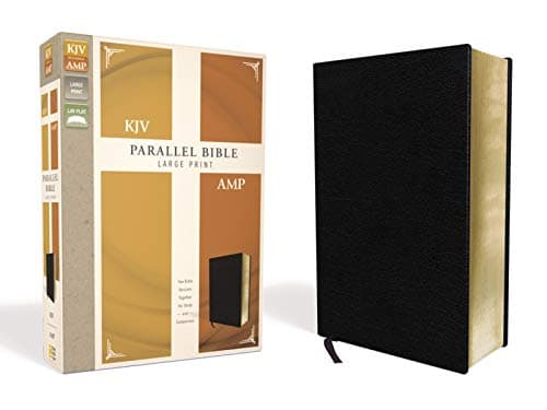 Cover of KJV/AMP Parallel Bible (Large Print, Black Bonded Leather)
