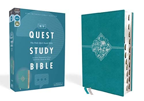 Cover of NIV Quest Study Bible (Thumb Indexed, Teal Leathersoft)