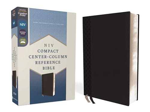 Cover of NIV Compact Center-Column Reference Bible (Reference Edition, Black Leathersoft)