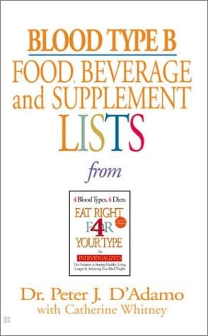 Cover of Blood Type B: Food, Beverage and Supplement List