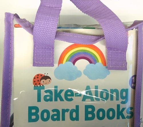 Cover of Early Learning Take-Along Board Books 10 Pack (Dinosaurs/Space/Opposites/Vehicles/Baby Animals/Forest/Pets/Safari/Colors)