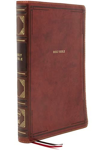 Cover of NKJV, Giant Print Center-Column Reference Bible (6853BRN - Brown Leathersoft)