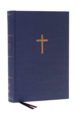 Cover of NKJV, Single-Column, Wide-Margin Reference Bible (#8042 - Blue Cloth Over Board)