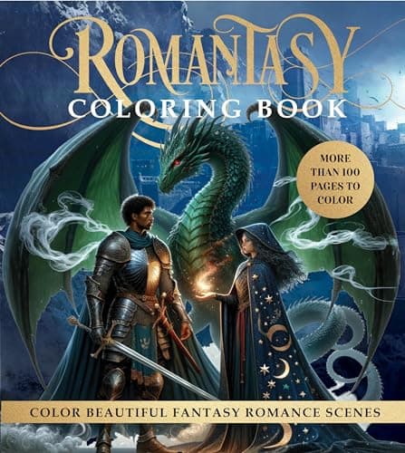 Cover of Romantasy Coloring Book: Color Beautiful Fantasy Romance Scenes