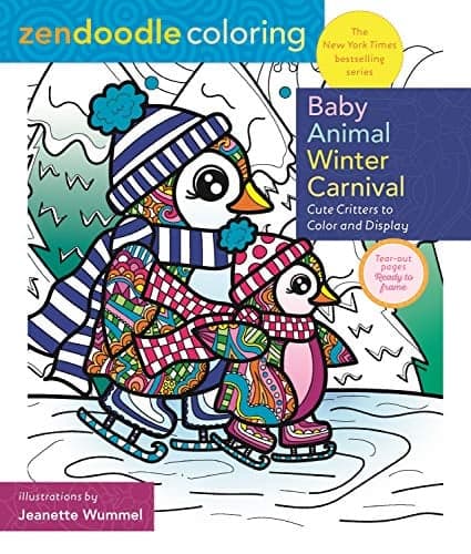 Cover of Baby Animal Winter Carnival: Cute Critters to Color and Display (Zendoodle Coloring)
