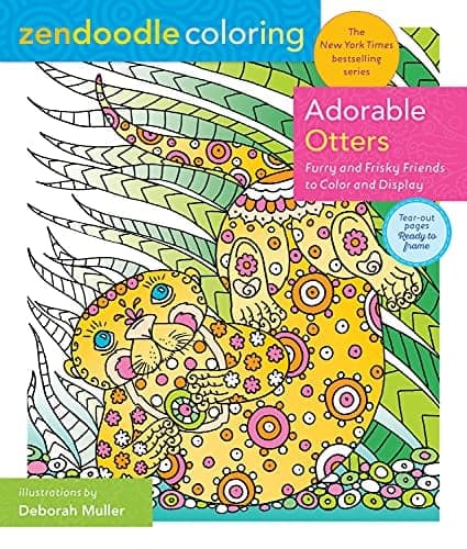 Cover of Adorable Otters: Furry and Frisky Friends to Color and Display (Zendoodle Coloring)