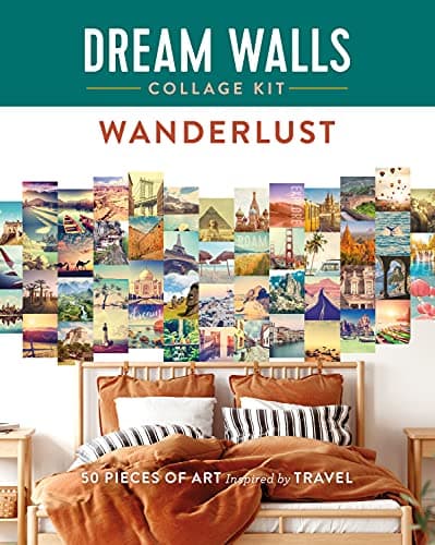 Cover of Wanderlust: 50 Pieces of Art Inspired by Travel (Dream Walls Collage Kit)