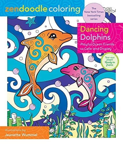 Cover of Dancing Dolphins: Playful Ocean Friends to Color and Display (Zendoodle Coloring)