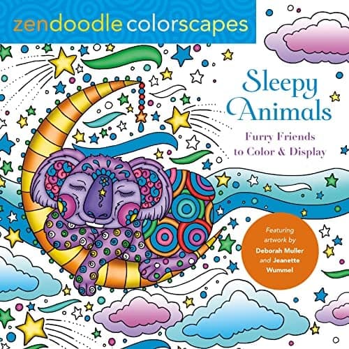 Cover of Sleepy Animals: Furry Friends to Color & Display (Zendoodle Colorscapes)