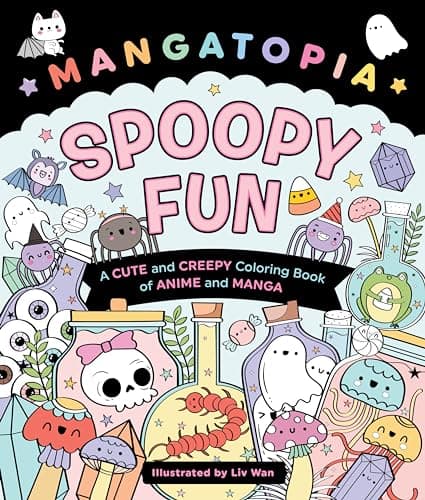 Cover of Spoopy Fun: A Cute and Creepy Coloring Book of Anime and Manga (Mangatopia)
