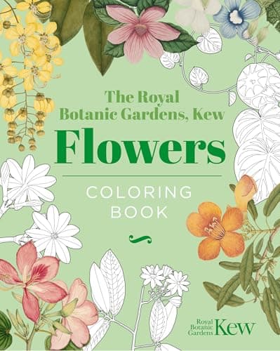 Cover of The Royal Botanic Gardens, Kew: Flowers Coloring Book (Hardback Vintage Coloring)