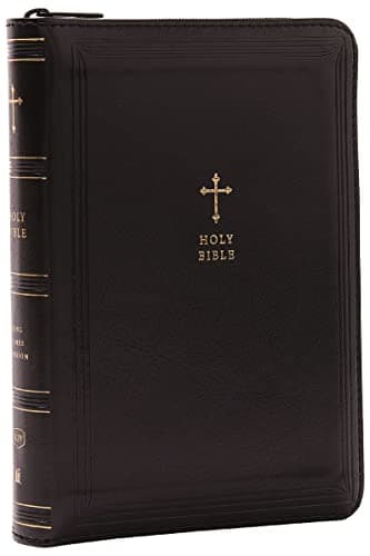 Cover of KJV, Compact Reference Bible (#6873ZBK - Black Leathersoft With Zipper)