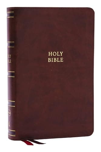 Cover of NKJV, Single-Column, Verse-By-Verse Reference Bible (Thumb-Indexed, #6793BRNI - Brown Leathersoft)