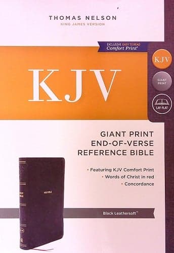 Cover of KJV, Giant Print End-Of-Verse Reference Bible (7133BK - Black Leathersoft)