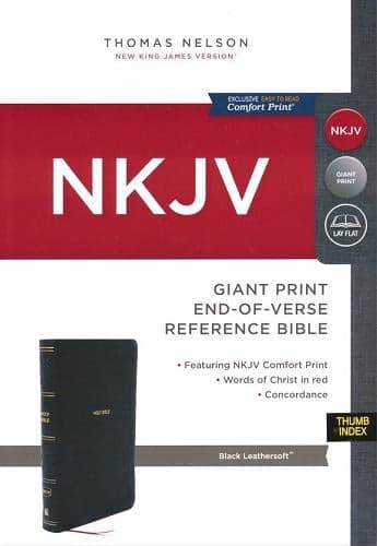 Cover of NKJV, Giant Print, End-Of-Verse, Reference Bible (Thumb Indexed, #7123BKI - Black Leathersoft)