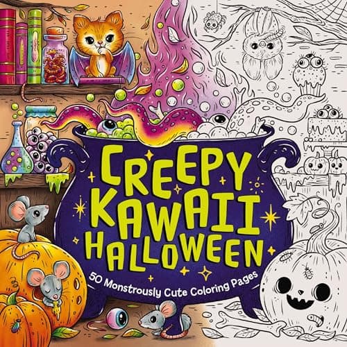 Cover of Creepy Kawaii Halloween: 50 Monstrously Cute Coloring Pages