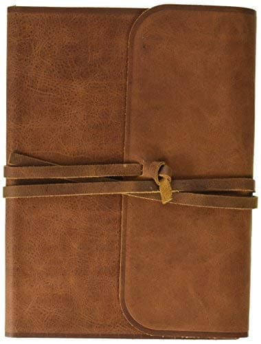 Cover of ESV Single Column Journaling Bible, Large Print (Natural Brown Leather, Flap with Strap)