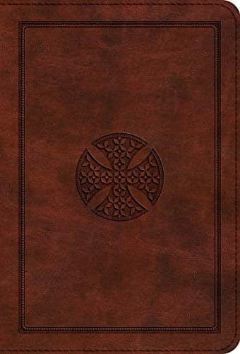 Cover of ESV Large Print Compact Bible (TruTone Brown, Mosaic Cross Design)