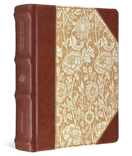 Cover of ESV, Large Print Single Column Journaling Bible (Cloth Over Board, Antique Floral Design)