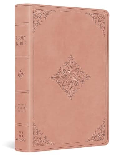 Cover of ESV, Value Large Print Compact Bible (TruTone, Blush Rose, Fleur-de-lis Design)