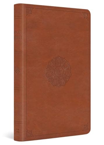 Cover of ESV, Large Print Thinline Bible (TruTone, English Saddle, Emblem Design)