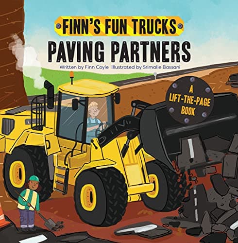 Cover of Paving Partners: A Lift-the-Page Book (Finn's Fun Trucks)