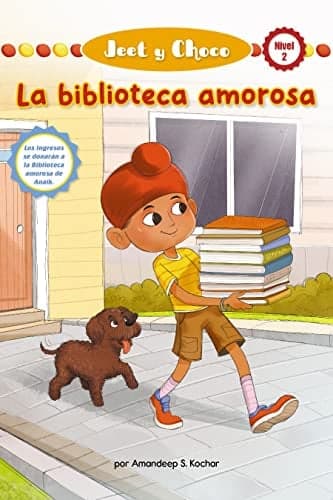 Cover of La Biblioteca Amorosa (Jeet Y Choco, Paw Prints Readers, Nivel 2)
