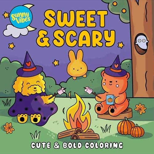Cover of Sweet & Scary Cute & Bold Coloring Book (Sunny Vibes)