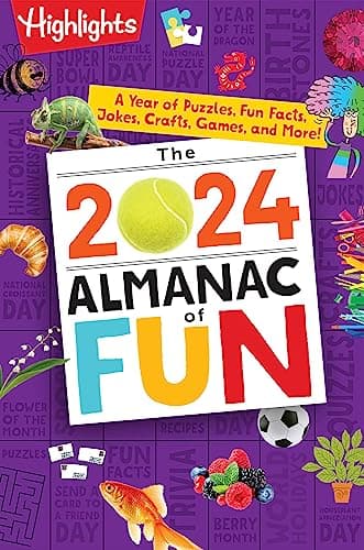 Cover of The 2024 Almanac of Fun: A Year of Puzzles, Fun Facts, Jokes, Crafts, Games, and More!