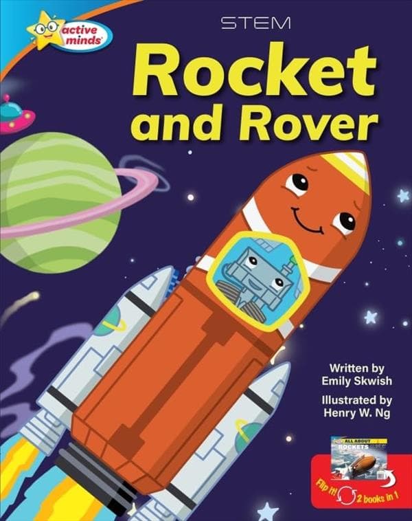 Cover of Rocket and Rover/All About Rockets (2-In-1 Book, STEM)