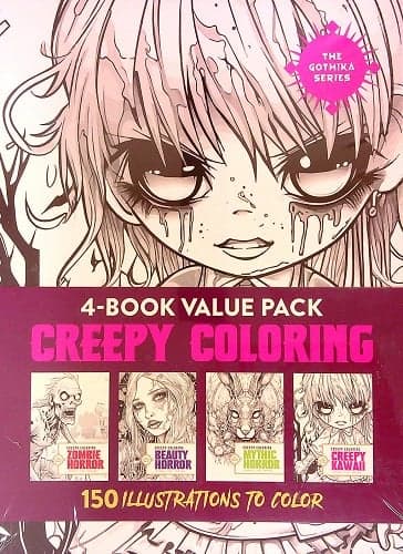 Cover of The Gothika Series Creepy Coloring 4-Book Value Pack (Zombie Horror/Beauty Horror/Mythic Horror/Creepy Kawaii)